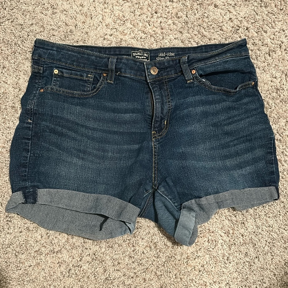 Levi Mid-Rise Slim Denim Shorts